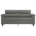 vidaXL Canapea cu 2 locuri, gri închis, 140 cm, țesătură microfibră