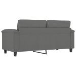 vidaXL Canapea cu 2 locuri, gri închis, 140 cm, țesătură microfibră