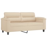 vidaXL Canapea cu 2 locuri, crem, 140 cm, țesătură microfibră vidaXL Canapea cu 2 locuri, crem, 140 cm, țesătură microfibră