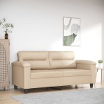 vidaXL Canapea cu 2 locuri, crem, 140 cm, țesătură microfibră vidaXL Canapea cu 2 locuri, crem, 140 cm, țesătură microfibră
