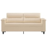 vidaXL Canapea cu 2 locuri, crem, 140 cm, țesătură microfibră vidaXL Canapea cu 2 locuri, crem, 140 cm, țesătură microfibră