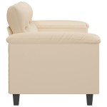 vidaXL Canapea cu 2 locuri, crem, 140 cm, țesătură microfibră vidaXL Canapea cu 2 locuri, crem, 140 cm, țesătură microfibră