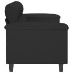 vidaXL Canapea cu 3 locuri, negru, 180 cm, țesătură microfibră