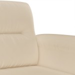 vidaXL Canapea cu 3 locuri, crem, 180 cm, țesătură microfibră