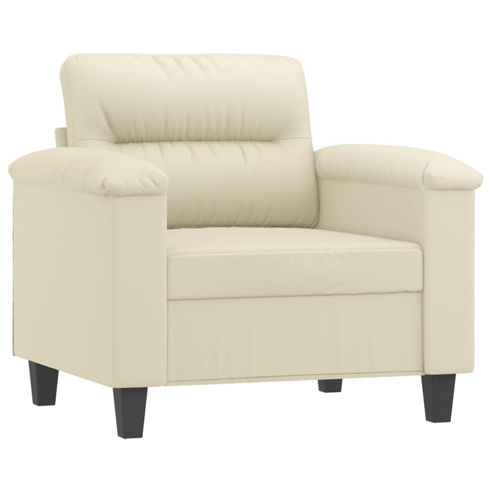 vidaXL Canapea de o persoană, crem, 60 cm, piele ecologică
