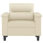 vidaXL Canapea de o persoană, crem, 60 cm, piele ecologică vidaXL Canapea de o persoană, crem, 60 cm, piele ecologică