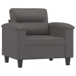 vidaXL Canapea de o persoană, gri, 60 cm, piele ecologică vidaXL Canapea de o persoană, gri, 60 cm, piele ecologică