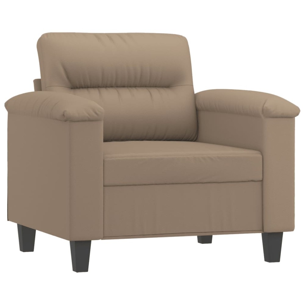 vidaXL Canapea de o persoană, cappuccino, 60 cm, piele ecologică