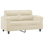 vidaXL Canapea cu 2 locuri, crem, 120 cm, piele ecologică vidaXL Canapea cu 2 locuri, crem, 120 cm, piele ecologică