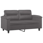 vidaXL Canapea cu 2 locuri, gri, 120 cm, piele ecologică vidaXL Canapea cu 2 locuri, gri, 120 cm, piele ecologică