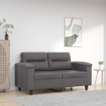 vidaXL Canapea cu 2 locuri, gri, 120 cm, piele ecologică vidaXL Canapea cu 2 locuri, gri, 120 cm, piele ecologică