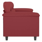 vidaXL Canapea cu 2 locuri, roșu vin, 120 cm, material textil