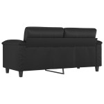 vidaXL Canapea cu 2 locuri, negru, 140 cm, piele ecologică