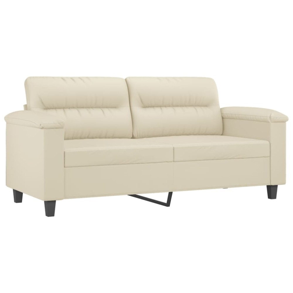 vidaXL Canapea cu 2 locuri, crem, 140 cm, piele ecologică