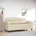 vidaXL Canapea cu 2 locuri, crem, 140 cm, piele ecologică vidaXL Canapea cu 2 locuri, crem, 140 cm, piele ecologică