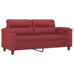 vidaXL Canapea cu 2 locuri, roșu vin, 140 cm, piele ecologică
