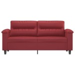 vidaXL Canapea cu 2 locuri, roșu vin, 140 cm, piele ecologică