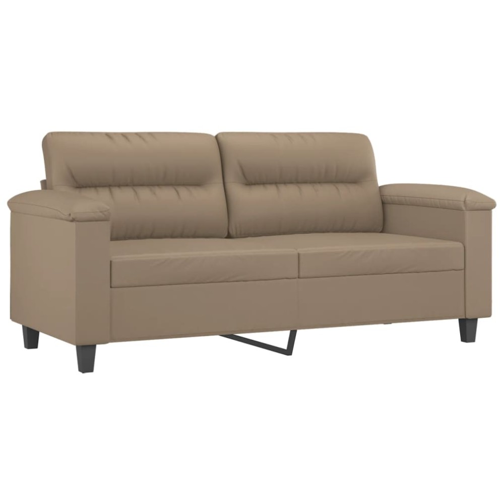 vidaXL Canapea cu 2 locuri, cappuccino, 140 cm, piele ecologică