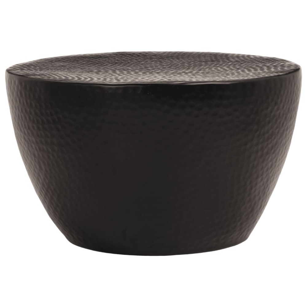 vidaXL Măsuță de cafea, negru, Ø 50x30 cm, aluminiu bătut la ciocan