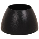vidaXL Măsuță de cafea, negru, Ø 50x30 cm, aluminiu bătut la ciocan