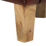 vidaXL Fotoliu cu spătar rotund, maro, piele naturală