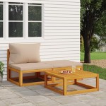 vidaXL Set mobilier de grădină cu perne, 3 piese, lemn masiv acacia vidaXL Set mobilier de grădină cu perne, 3 piese, lemn masiv acacia