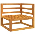 vidaXL Canapea de colț modulară, perne gri deschis, lemn masiv acacia vidaXL Canapea de colț modulară, perne gri deschis, lemn masiv acacia