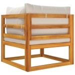 vidaXL Canapea de colț modulară, perne gri deschis, lemn masiv acacia vidaXL Canapea de colț modulară, perne gri deschis, lemn masiv acacia