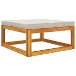 vidaXL Taburet de grădină cu pernă gri deschis, lemn masiv de acacia