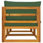 vidaXL Canapele colț modulare, 2 buc, perne verzi, lemn masiv acacia vidaXL Canapele colț modulare, 2 buc, perne verzi, lemn masiv acacia