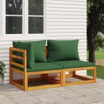 vidaXL Set canapea de grădină, 2 piese, cu perne, lemn masiv de acacia vidaXL Set canapea de grădină, 2 piese, cu perne, lemn masiv de acacia