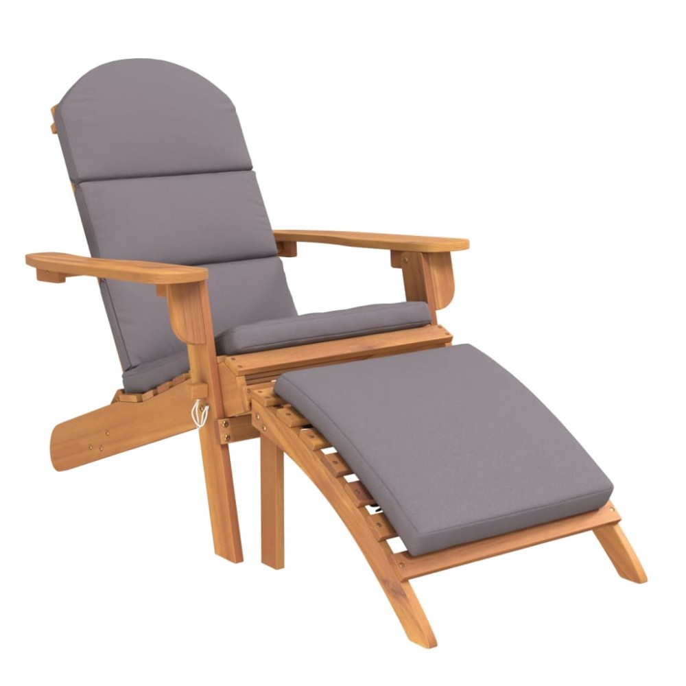 vidaXL Scaun de grădină Adirondack & suport picioare lemn masiv acacia