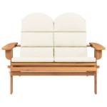 vidaXL Bancă de grădină Adirondack cu perne 126 cm, lemn masiv acacia vidaXL Bancă de grădină Adirondack cu perne 126 cm, lemn masiv acacia