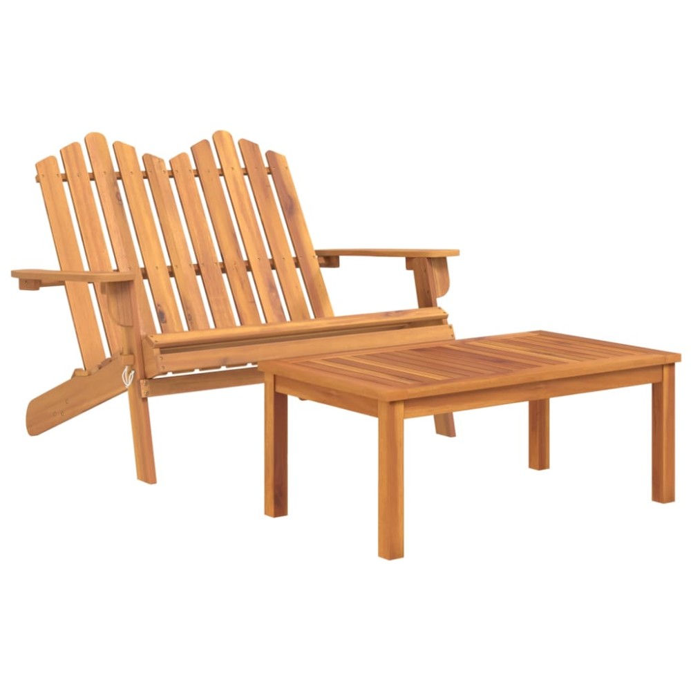 vidaXL Set mobilier de grădină Adirondack, 2 piese, lemn masiv acacia