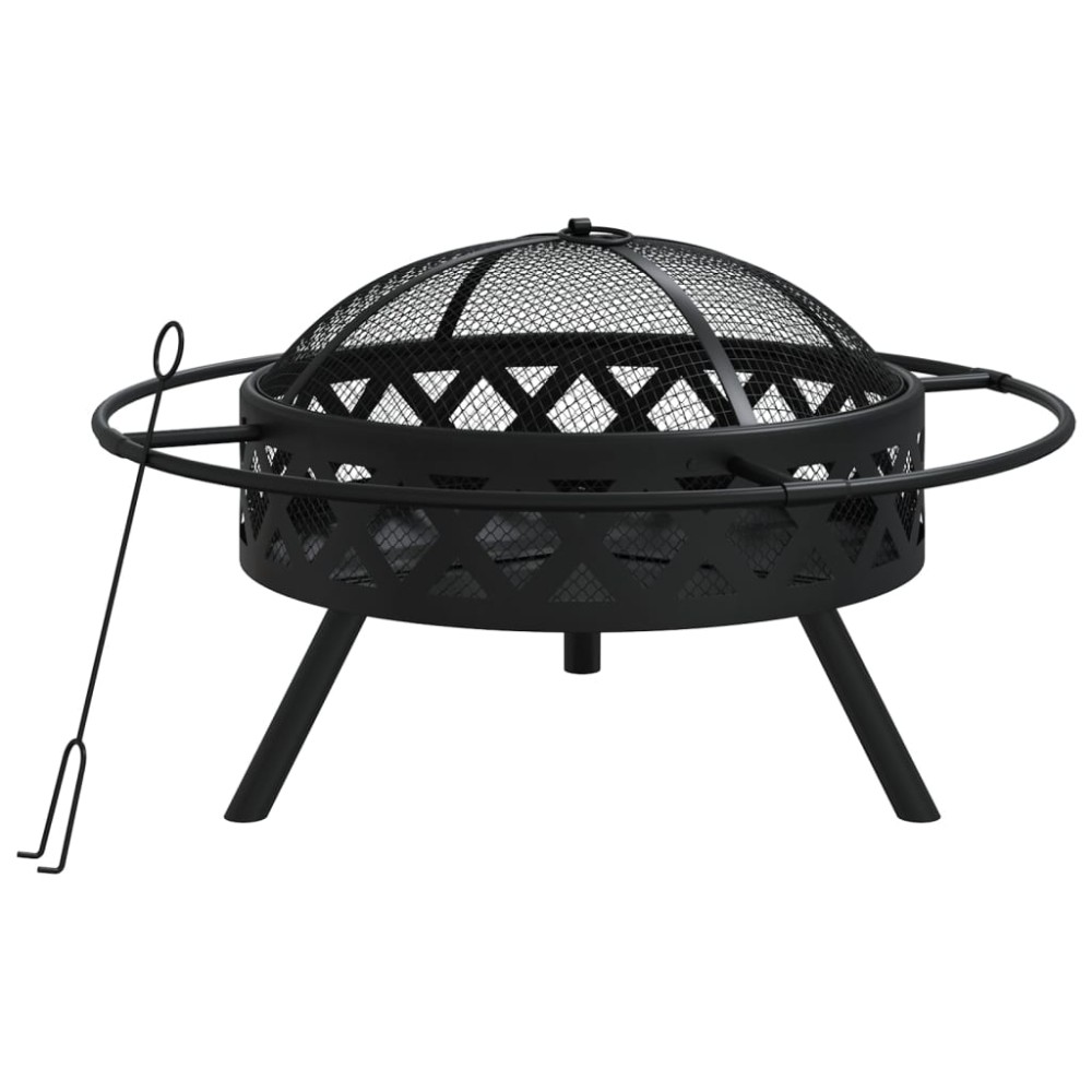 vidaXL Vatră de foc cu vătrai, 70 cm, oțel, XXL