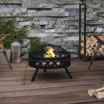 vidaXL Vatră de foc cu vătrai, 70 cm, oțel, XXL vidaXL Vatră de foc cu vătrai, 70 cm, oțel, XXL