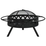 vidaXL Vatră de foc cu vătrai, 70 cm, oțel, XXL vidaXL Vatră de foc cu vătrai, 70 cm, oțel, XXL