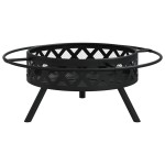 vidaXL Vatră de foc cu vătrai, 70 cm, oțel, XXL vidaXL Vatră de foc cu vătrai, 70 cm, oțel, XXL