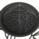 vidaXL Vatră de foc cu vătrai, 49 cm, oțel vidaXL Vatră de foc cu vătrai, 49 cm, oțel