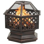 vidaXL Vatră de foc rustică, cu vătrai, 62x54x56 cm oțel, XXL vidaXL Vatră de foc rustică, cu vătrai, 62x54x56 cm oțel, XXL