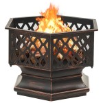 vidaXL Vatră de foc rustică, cu vătrai, 62x54x56 cm oțel, XXL vidaXL Vatră de foc rustică, cu vătrai, 62x54x56 cm oțel, XXL