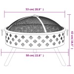 vidaXL Vatră de foc cu vătrai, 58 cm, oțel, XXL vidaXL Vatră de foc cu vătrai, 58 cm, oțel, XXL