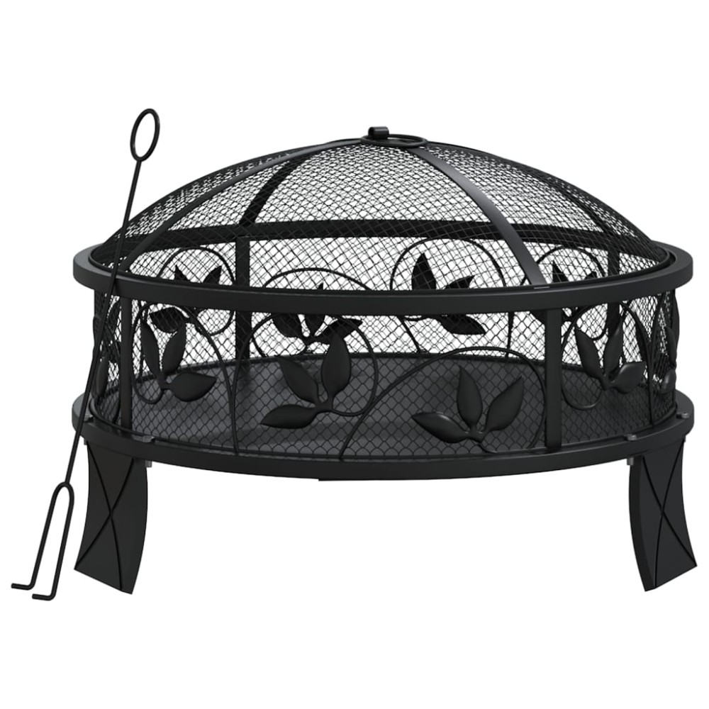 vidaXL Vatră de foc cu vătrai, 50 cm, oțel, XXL