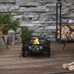 vidaXL Vatră de foc cu vătrai, 50 cm, oțel, XXL vidaXL Vatră de foc cu vătrai, 50 cm, oțel, XXL