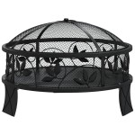 vidaXL Vatră de foc cu vătrai, 50 cm, oțel, XXL vidaXL Vatră de foc cu vătrai, 50 cm, oțel, XXL