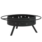 vidaXL Vatră de foc cu vătrai, 70 cm, oțel, XXL vidaXL Vatră de foc cu vătrai, 70 cm, oțel, XXL