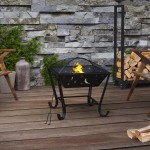 vidaXL Vatră de foc cu vătrai, 50 cm, oțel, XXL vidaXL Vatră de foc cu vătrai, 50 cm, oțel, XXL