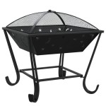 vidaXL Vatră de foc cu vătrai, 50 cm, oțel, XXL vidaXL Vatră de foc cu vătrai, 50 cm, oțel, XXL