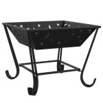 vidaXL Vatră de foc cu vătrai, 50 cm, oțel, XXL vidaXL Vatră de foc cu vătrai, 50 cm, oțel, XXL