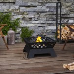 vidaXL Vatră de foc cu vătrai, 50 cm, oțel, XXL vidaXL Vatră de foc cu vătrai, 50 cm, oțel, XXL